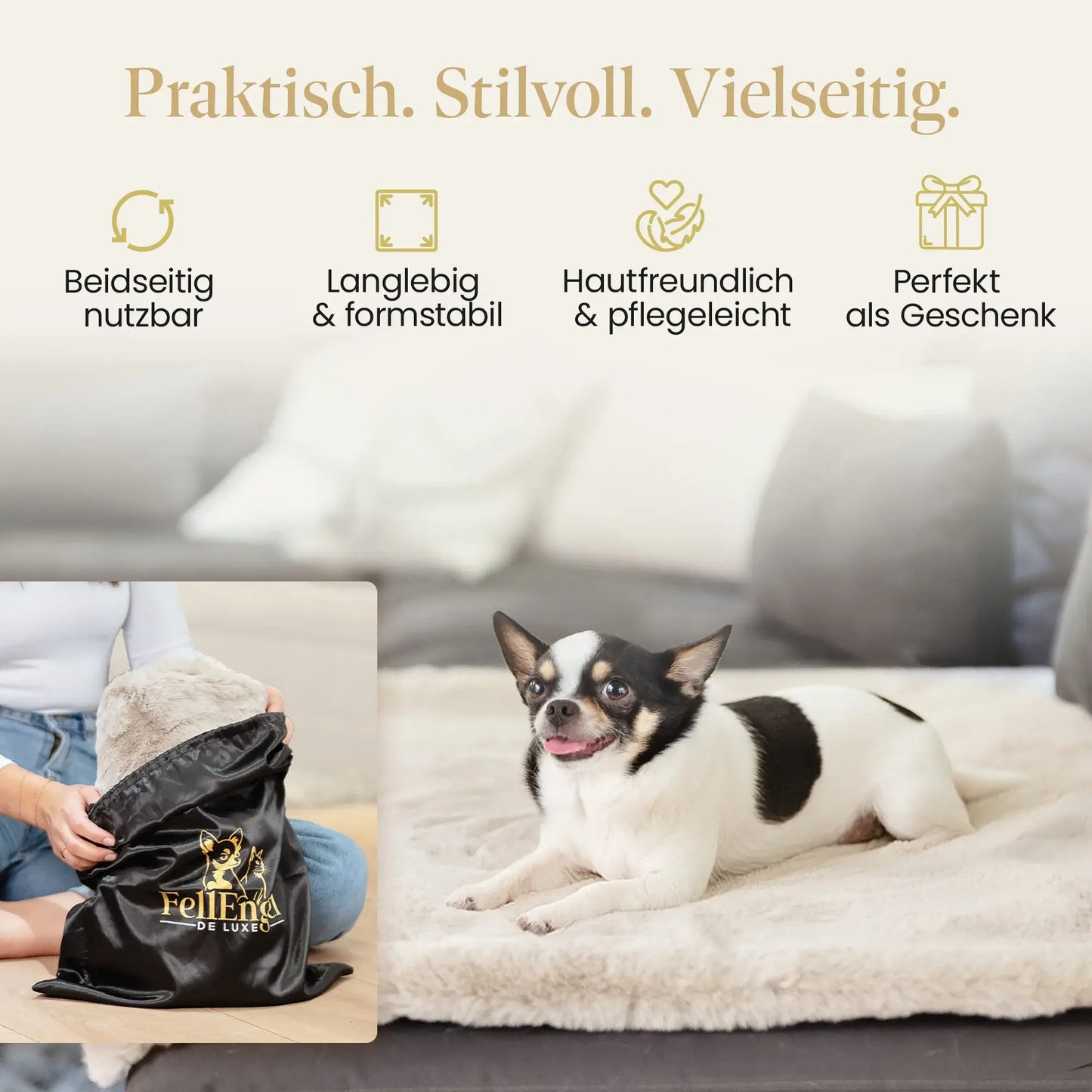 Webpelz Kuscheldecke (Cashmere Beige)